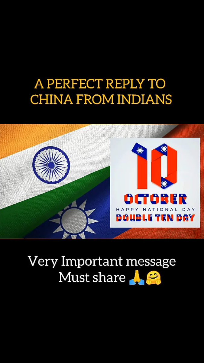 Happy national day to Taiwan #TaiwanNationalDay 
We all india Taiwan strongly believe that
#TaiwanNationalDay 
<a href="/iingwen/">蔡英文 Tsai Ing-wen</a> <a href="/China_Amb_India/">Xu Feihong</a> national day to all Taiwans #NationalDayTaiwan