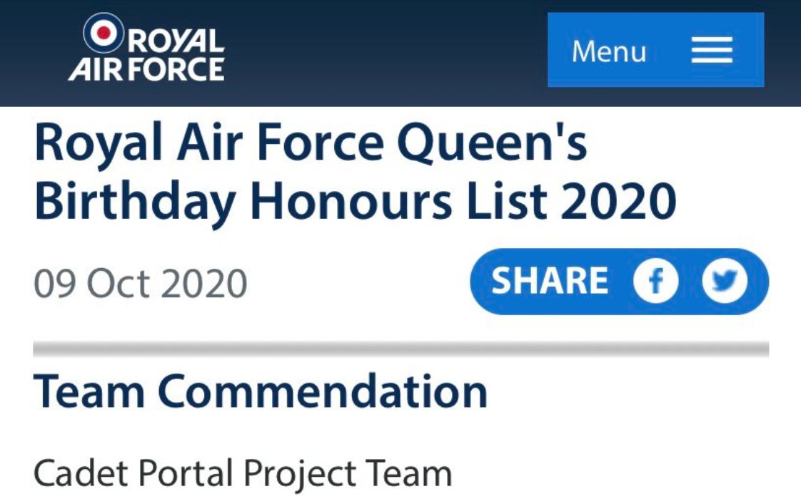 RAFAC_Digital's tweet image. We are delighted to announce that the team behind Cadet Portal have received an @AOC22Group Team Commendation in the RAF Queen's Birthday Honours List! The award recognises the huge contribution that the team have made to delivering for our Cadets. @ComdtAC @ACO_RCNORTH @OCVSDT