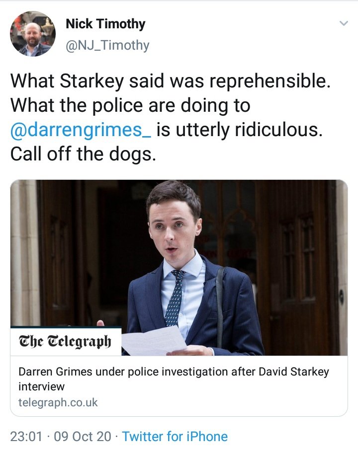 Broad consensus on  @darrengrimes_ (illustrated by Nick Timothy, Ash Sarkar, Tim Farron & Iain Dale) - Starkey's open racism reprehensible- Met over-reaction unnecessary, inappropriate + worrying - Grimes naive + unprofessional (not just in interviewer role, but as publisher)