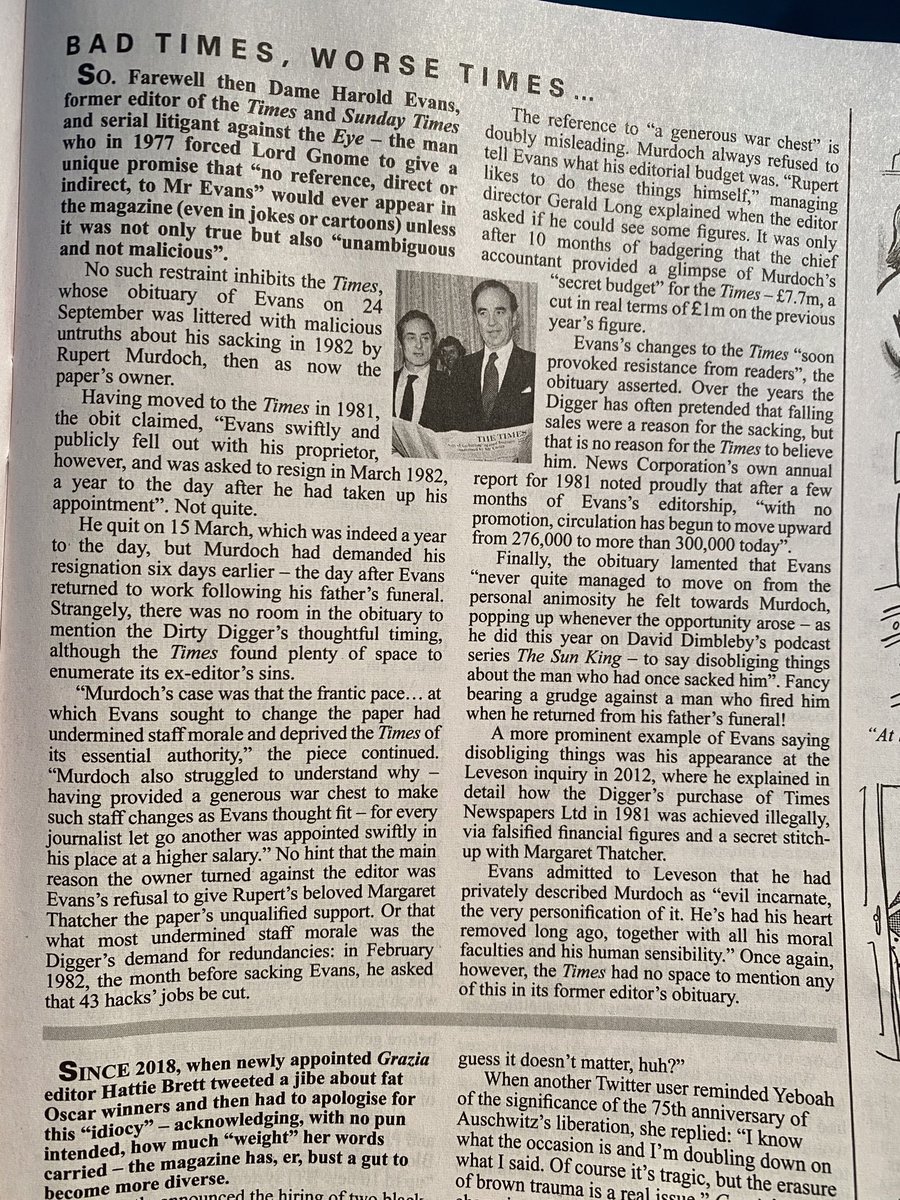 What The Times oddly omitted about Sir Harold Evans and Murdoch. (P Eye) https://t.co/FaE8NqmlLj