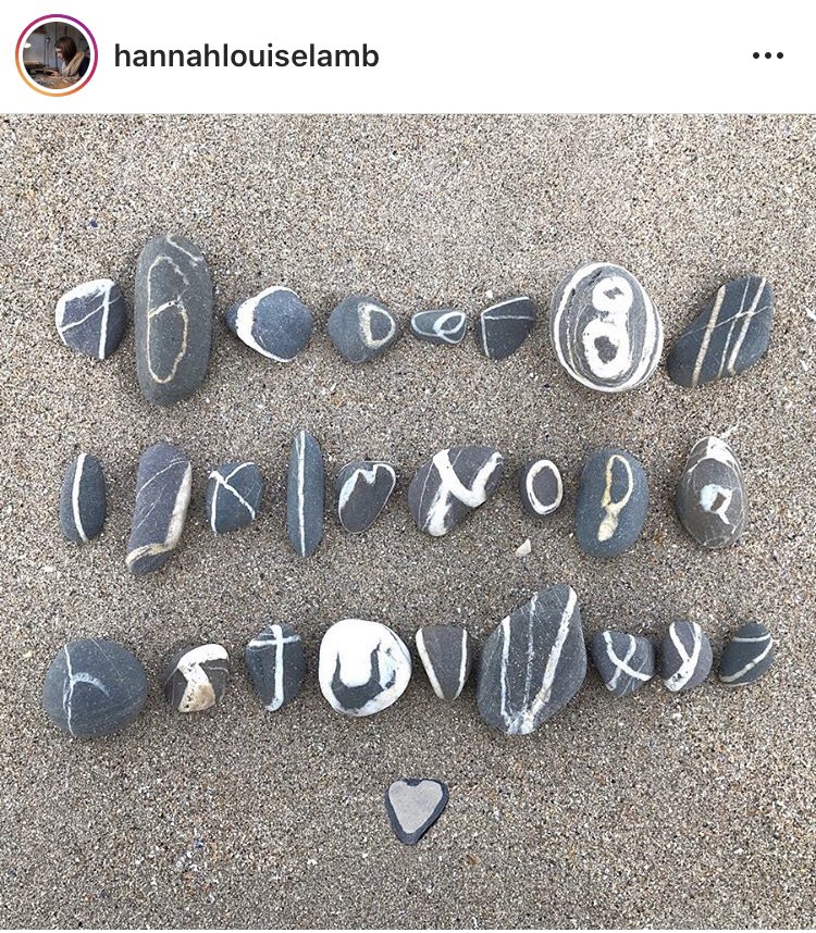 Pebble of the day... my friend Hannah has found a whole alphabet. A thing of beauty and wonder. <a href="/JewelleryLamb/">Hannah Louise Lamb</a>