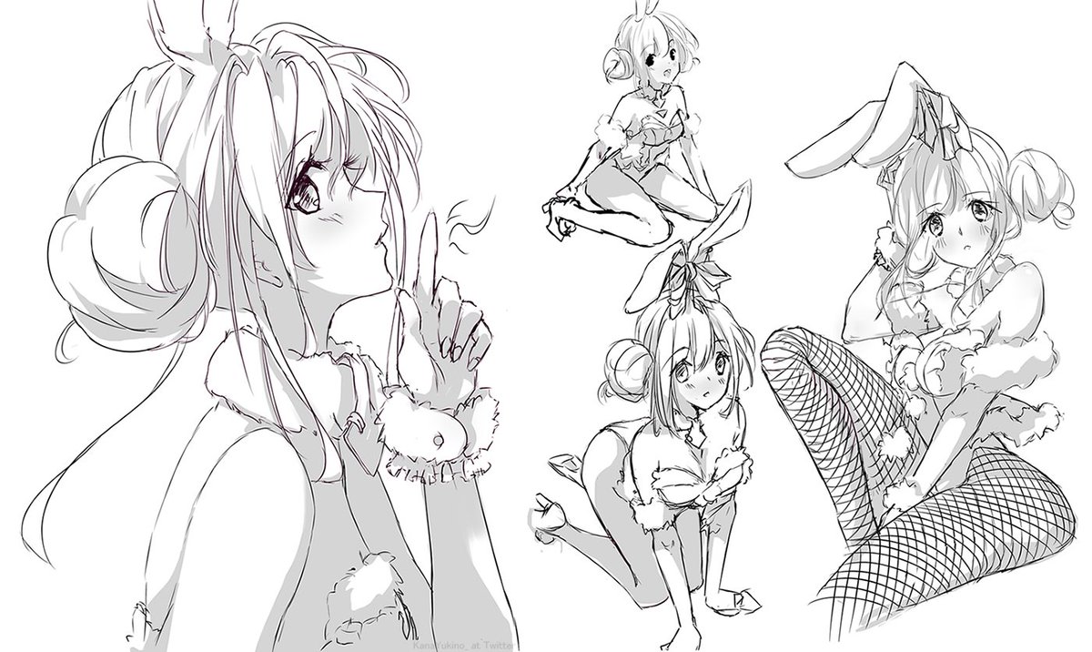 Sketches done on stream~ The design is soo cute! I might finish one of them~❤️
#Bicute_Bnnies_Figure 
#初音ミク 