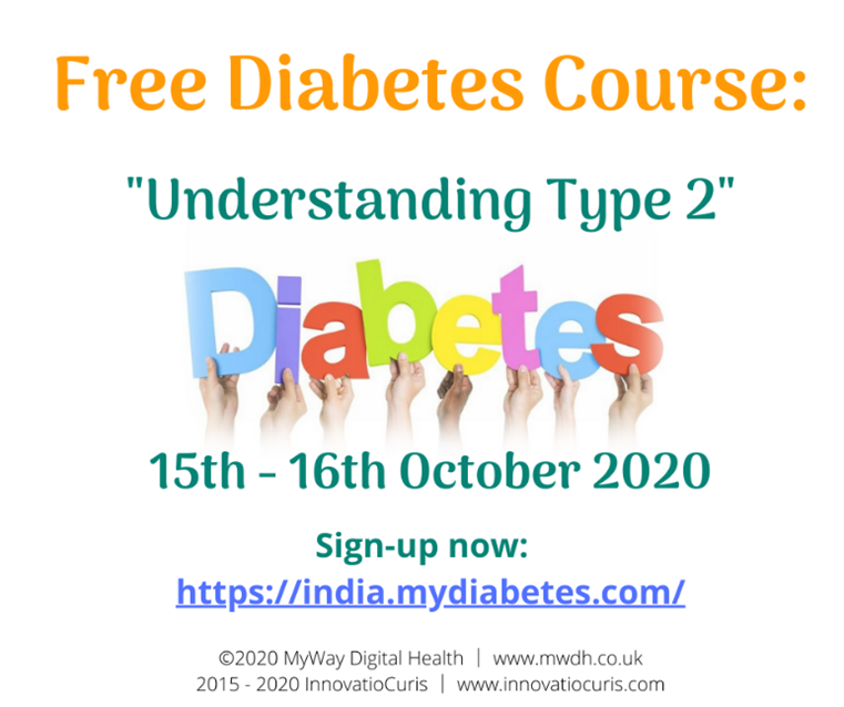 MyWayDigital's tweet photo. We're delighted to be offering a FREE 2 day open online course to people living with #T2D in #India this Thursday the 15th &amp; Friday 16th of October. Developed in collaboration with @innovatiocuris with support from @MaxHealthcare.

Register for free at:

https://t.co/mLjOP2BbB7 https://t.co/wcBjpMRngN