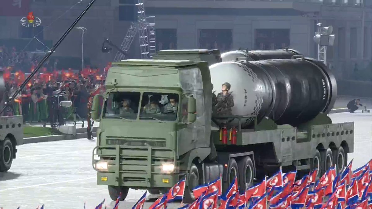 Now this is new. Looks like the PukKukSong 4A (?) Submarine Launched Ballistic Missile