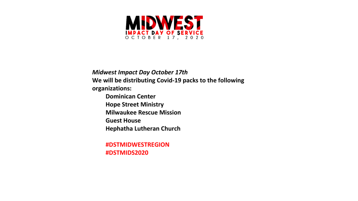 dstmilwaukee's tweet photo. #MIDWESTIMPACTDAYOfSERVICE
#DSTMids2020
#DSTMidwestRegion https://t.co/E547VKlN8r