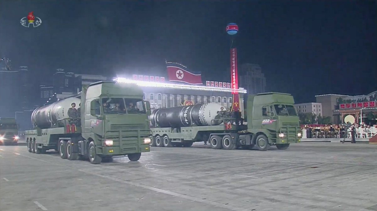 With all this hardware rolling through, Kim Il Sung Square is filling with exhaust fumes. Still some good visibility for open source analysts though thanks to these nice drone shots, I suspect.