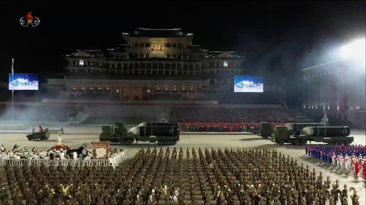 With all this hardware rolling through, Kim Il Sung Square is filling with exhaust fumes. Still some good visibility for open source analysts though thanks to these nice drone shots, I suspect.