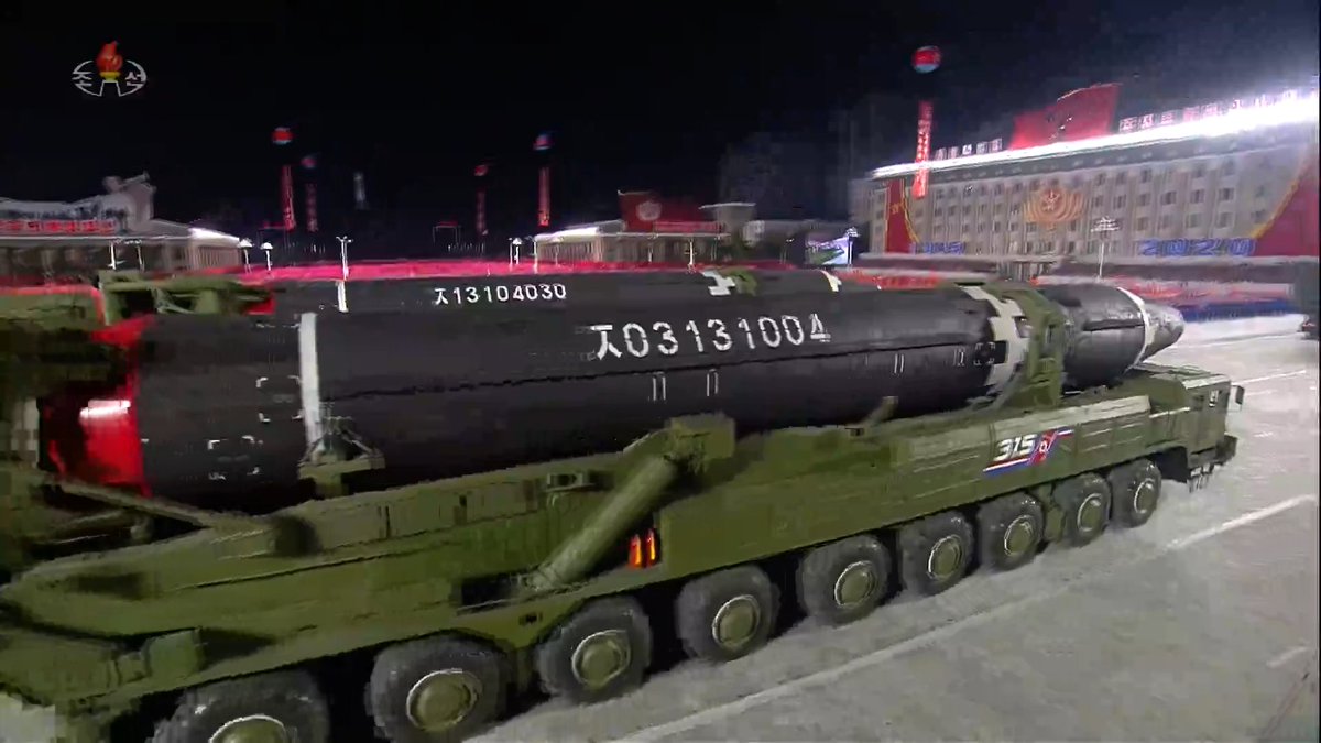 Hwasong-15 ballistic missiles - only four on show today