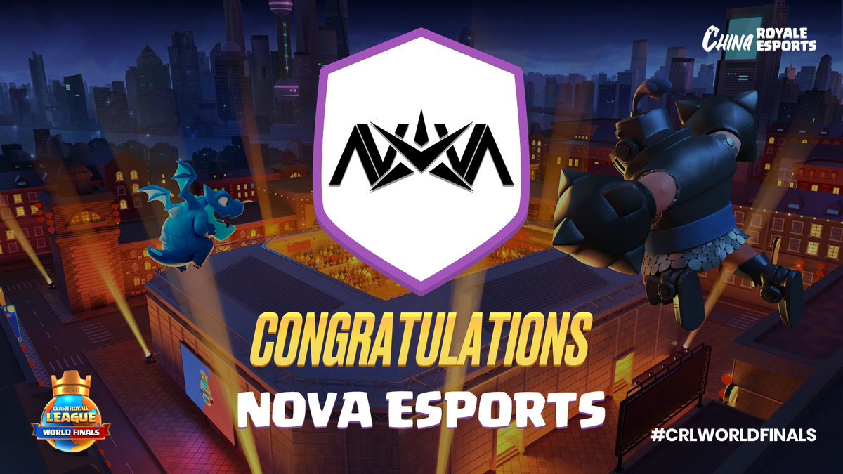 Congratulations to <a href="/NovaEsportsTeam/">Nova Esports</a> on qualifying for the 2020 Clash Royale League World Finals! #CRLWorldFinals #CRL #CRLEAST #ClashRoyale