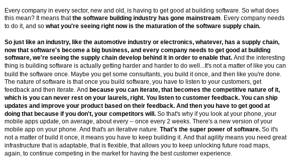 LennyIce's tweet photo. Twilio CEO on the maturation of the software supply chain https://t.co/iMT1NlgPyc