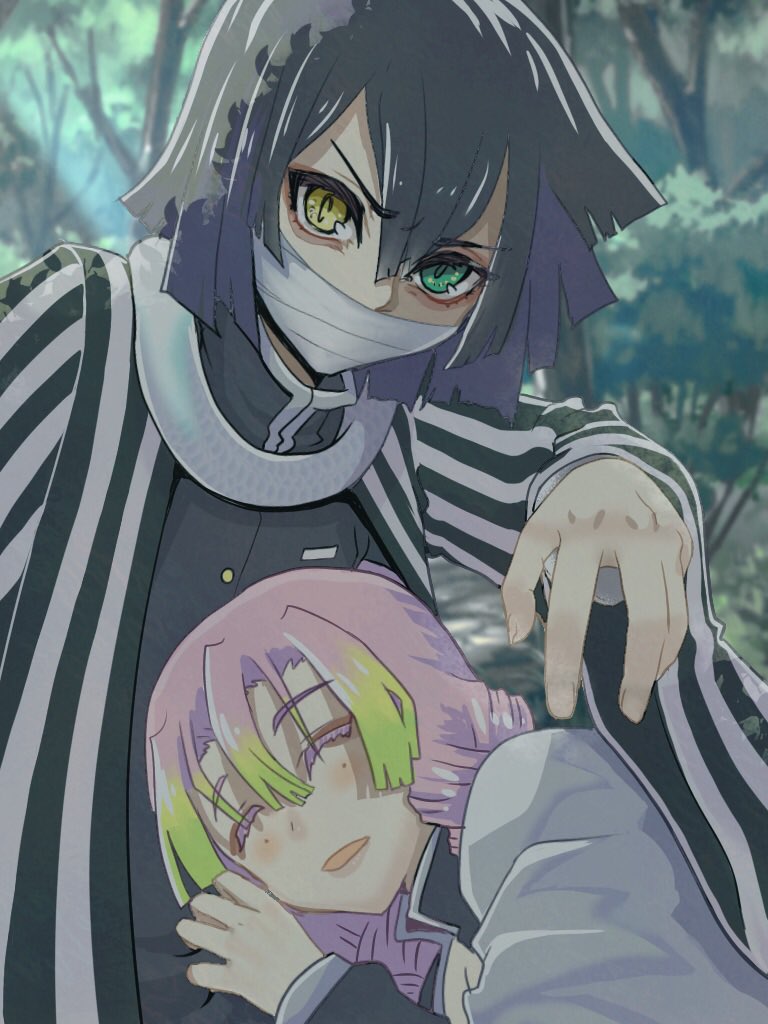 鬼滅の刃 鬼滅は蛇柱と恋柱が好きで地味に描いてたな サラ Skeb受付中のイラスト