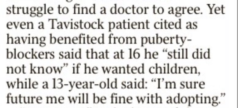 Concerns about future fertility are valid, which is why it is so important to improve NHS access to fertility preservation for young trans people embarking on blockers and subsequently cross-sex hormones...