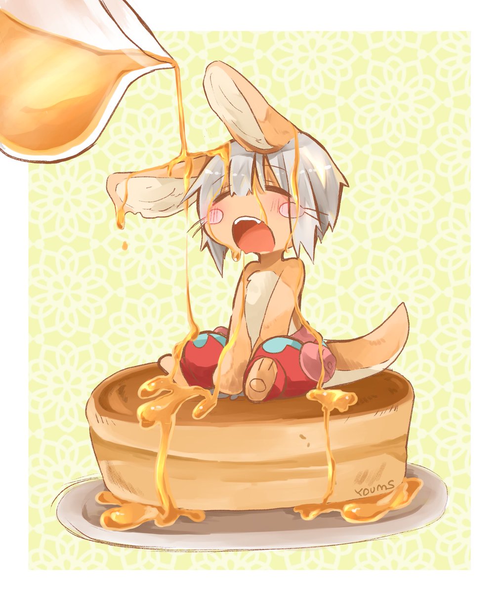 nanachi (made in abyss) 1other syrup furry open mouth pancake tail animal ears  illustration images