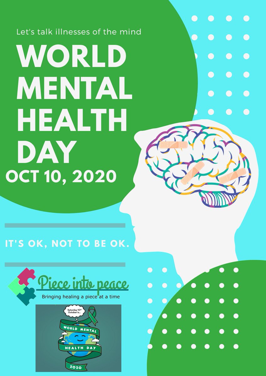 Pieceintopeace's tweet photo. World Mental Health Day - Oct 10

Today is #worldmentalhealthday2020. Too many people are suffering in silence. Let's break the stigma of #MentalHealth and encourage everyone to speak out about their feelings. So that everyone gets the support they deserve. #BeKind https://t.co/ltfyvUqtod