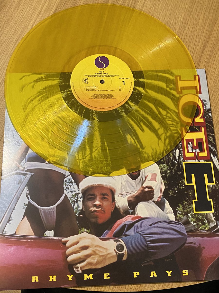 The_JP_100's tweet photo. Look what came in the post today 😎😍. First Rap album I owned in 1987, brand new in 2020 on clear yellow vinyl. Respect to the OG ICE-T #NationalAlbumDay @FINALLEVEL https://t.co/QzUDcJRff0