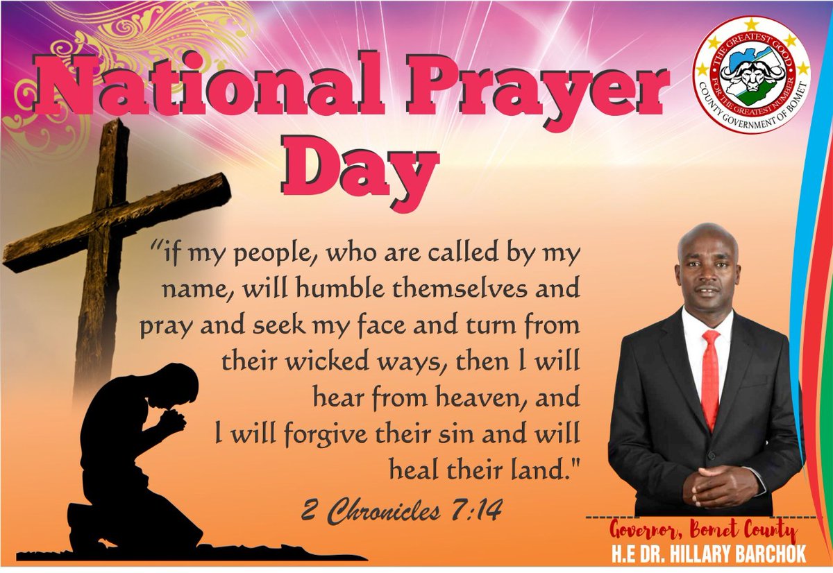 As we go before the Lord in prayer during the Second National Prayer Service, may He give us guidance, peace and tolerance as a nation.

'2 Chronicles 7:14'

Let's all take time to pray and let's love each other.

Happy National Prayer Day and #hudumaday

#NationalPrayerDay