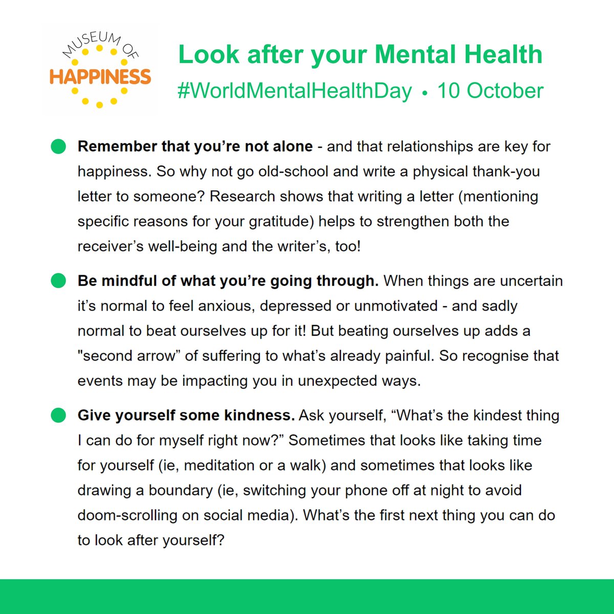 Swindon Carers Centre (@swindoncarers) on Twitter photo For #WorldMentalHealthDay, we'd like to share this poster from <a href="/MuseumHappiness/">Museum of Happiness</a>.
They're a non-profit organisation with lots of videos, craft activities (and even colouring in sheets!) to help people practice a little bit of self-care 💜
buff.ly/3iHLh9l
#UnpaidCarers For #WorldMentalHealthDay, we'd like to share this poster from <a href="/MuseumHappiness/">Museum of Happiness</a>.
They're a non-profit organisation with lots of videos, craft activities (and even colouring in sheets!) to help people practice a little bit of self-care 💜
buff.ly/3iHLh9l
#UnpaidCarers