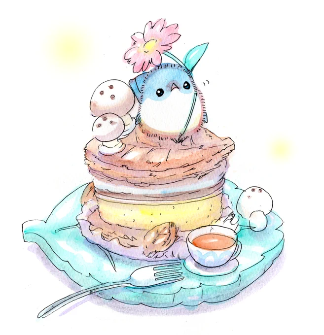 小鳥さんリーフパイ
#イラスト #鳥 