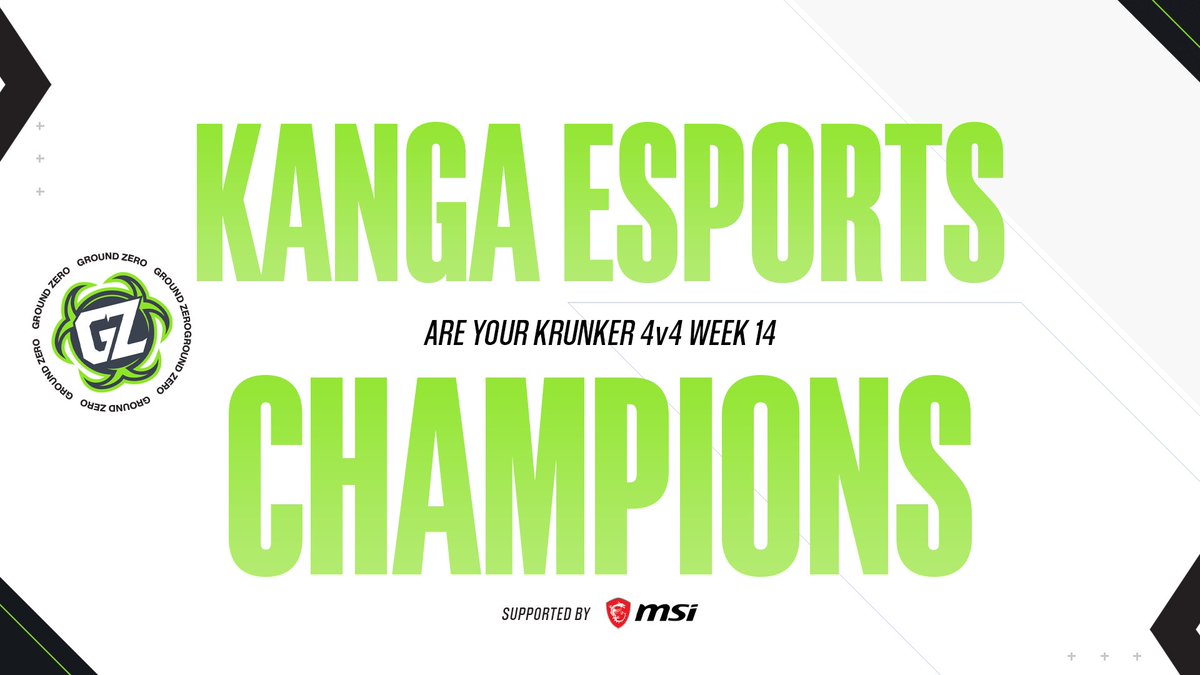 Another week, another roll through the competition for <a href="/KangaEsports/">Kanga Esports</a> as they take out the <a href="/KrunkerE/">Krunker Esports</a> 4v4 Weekly Cup - Week 14.
Taking home their fair share of $1,675 😎 💸

Shout out to <a href="/AustraliaMSI/">MSI Australia</a> who helped to make this possible 💪

#GZPZ | #WESTISBEST | <a href="/KrunkerE/">Krunker Esports</a>