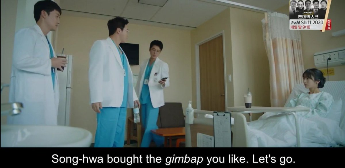 Songhwa knows Ikjun likes gimbapSo she ordered gimbap for him