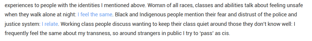 So this wealthy young man arrives at Oxford where he registers as male because he feels it to his advantage. He lays off the trans presentation on other occasions too ["I try to pass as 'cis'"], depending on which persona is most advantageous to him. https://www.theoxfordblue.co.uk/2020/08/02/i-am-human-too-but-our-society-has-no-place-for-people-like-me/