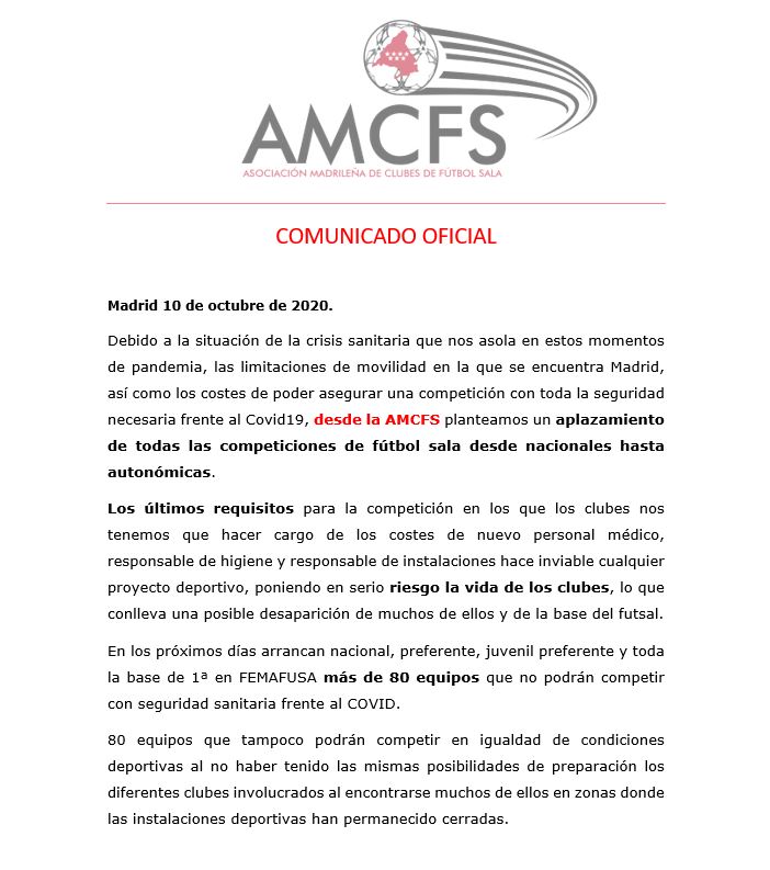 Asociación Madrileña de Clubes de Fútbol Sala tweet media