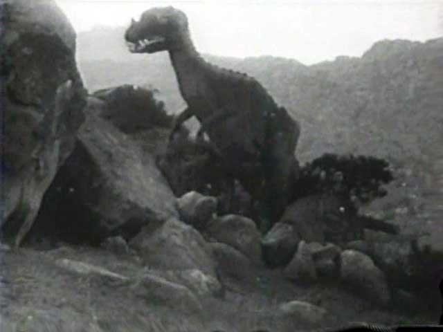 As far as I can tell, the earliest silver screen Ceratosaurus is from 1914's "Brute Force," the sequel to D. W. Griffith's "Man's Genesis." "BF" has the distinction of the first live action dinosaur, the granddaddy of Stan Winston's dinosaurs for "JP"—a life-sized Ceratosaurus.