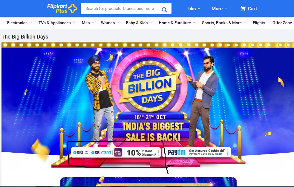 HappySapariya's tweet photo. @Flipkart @flipkartsupport 
your big billions day is coming just one question
there is one banner showing that by using sbi card we get 10% discount with * means terms and conditions applied but we e unable to see that terms and condition. so active that section and also.... https://t.co/L3yW7ezDyb