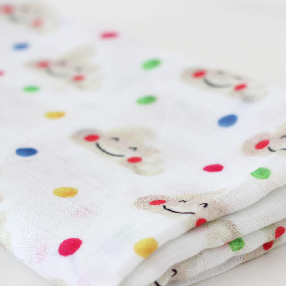 Check out this super cute baby blanket with happy clouds illustration print designed by our maker 'The Fox in the Attic'. It's large, perfect for swaddling your baby and is 100% cotton. What a perfect gift for a baby shower? 👉🏽bit.ly/2GrfX1n

#swaddleblanket #muslin