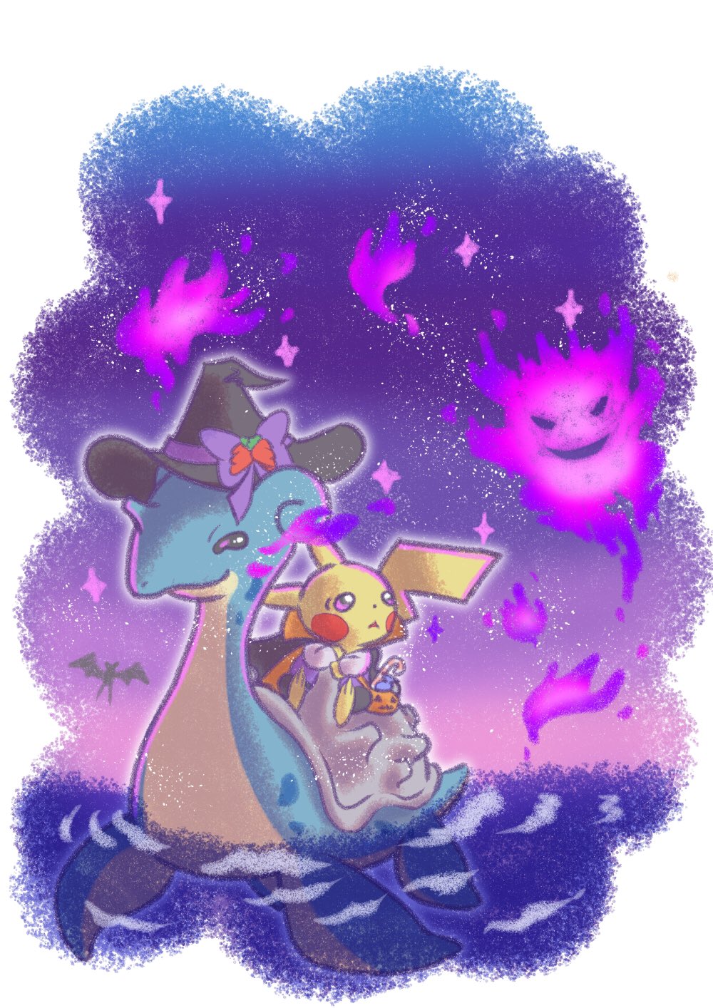 千代こん ラプラスの あやしいひかり ピカチュウは こんらんした イラスト ポケモン ハロウィン Pokemon Halloween イラスト好きさんと繋がりたい T Co Vikedvimzz Twitter