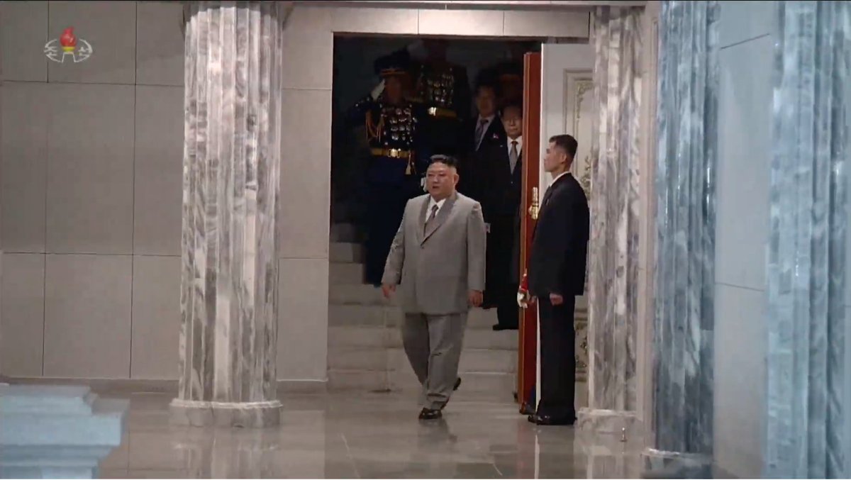 Kim Jong Un enters to fireworks: