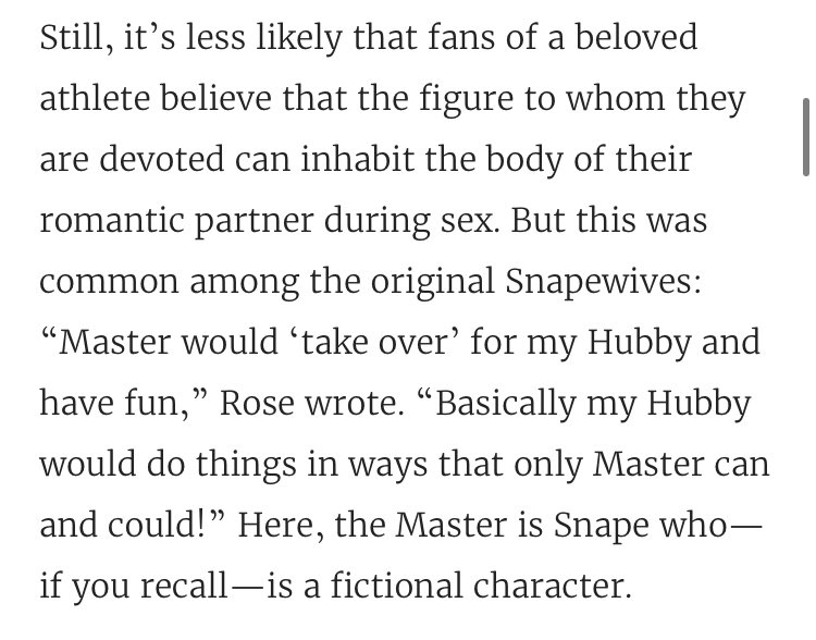 This excerpt was saying that fans of athletes are, essentially, less-inclined to sexualise the person of whom they are a fan of.I mean, considering athlete fans are predominantly male-dominated or “associated” with masculinity, wouldn’t this be a sexist comparison?