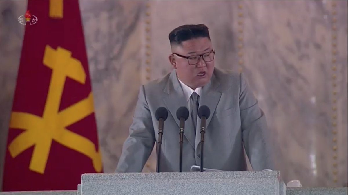 Kim Jong Un spoke for over 25 minutes. He vowed to strengthen his country's self-defense and war deterrence. He also expressed hope for better relations with South Korea.
