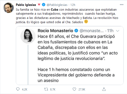 Despite facts presented Iglesias doubles down with slanders against  @monasterioR that are propaganda lies of the Castro regime with claims that workers were "savagely repressed." Ignoring that prior to 1959 indep unions were powerful in Cuba & workers had decent healthcare. 7/