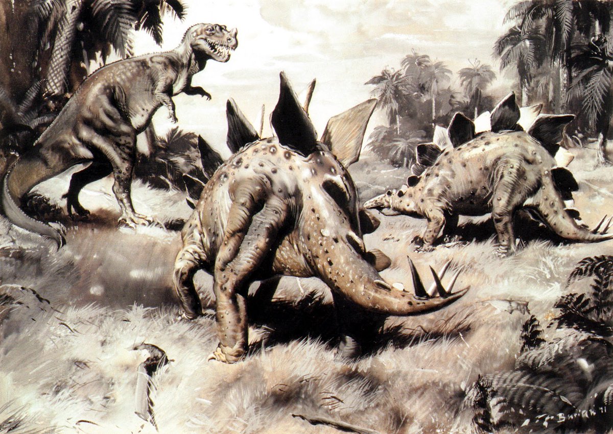 Zeman used Zdeněk Burian's art as inspiration for much of the film's creature design. Some of the animals even seem to be animated versions of Burian's paintings. However, Zeman's Stegosaurus & Ceratosaurus look little like Burian's take on the animals.