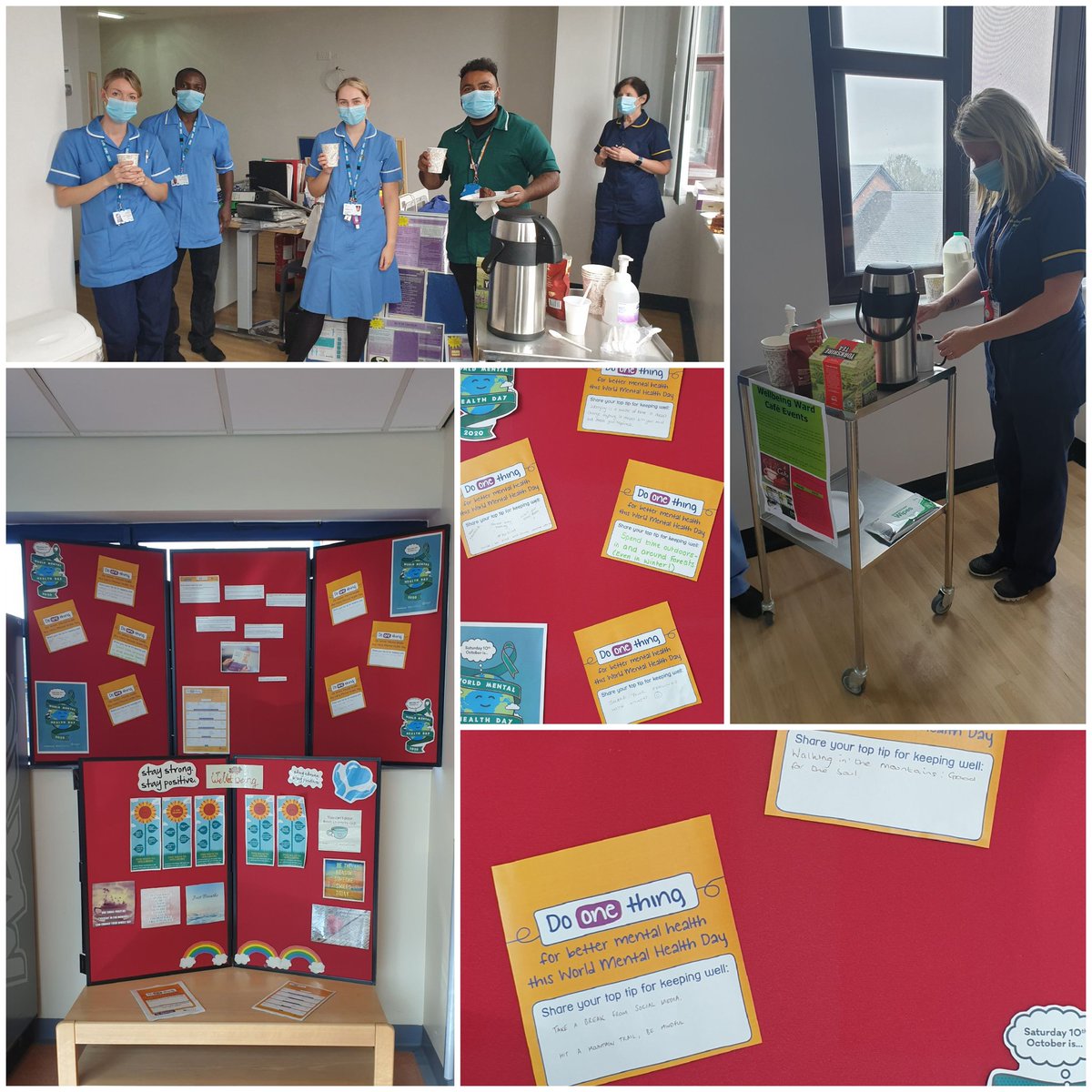 World mental health day. This week and next week we have been going to each ward daily with a brew and cakes to check in on staffs wellbeing and any ideas we can do to improve their working lives. Lets look after each other. @pacullen123 @CBibby9 @WeArePendleview @JoanneT42245080