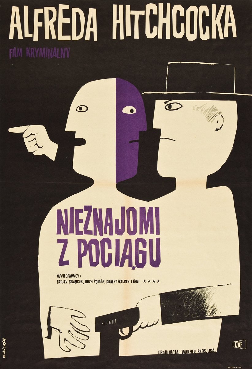 Addendum. Polish versions of Hitchcock posters.VertigoStage FrightStrangers on a TrainThe Birds.
