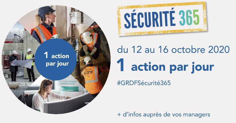Du 12 au 16 octobre, c’est la 2ème édition de la Semaine de la Sécurité chez #GRDF.
Un temps fort collectif pour renforcer notre priorité au quotidien en matière de #sécurité industrielle, de prévention #santé sécurité et de cybersécurité.
#GRDFSécurité365 #Prévention