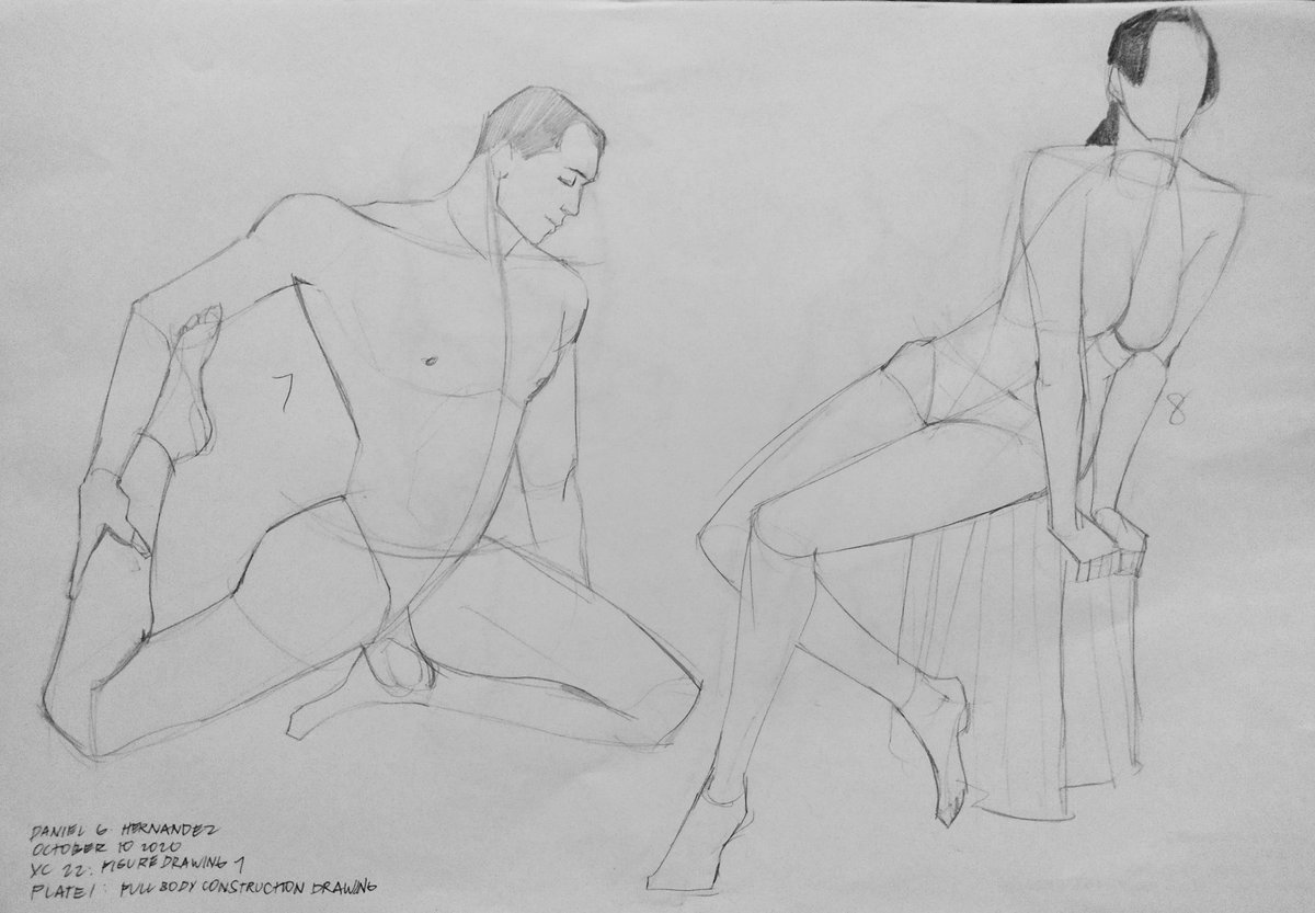 Some figure drawings i did for class !! 