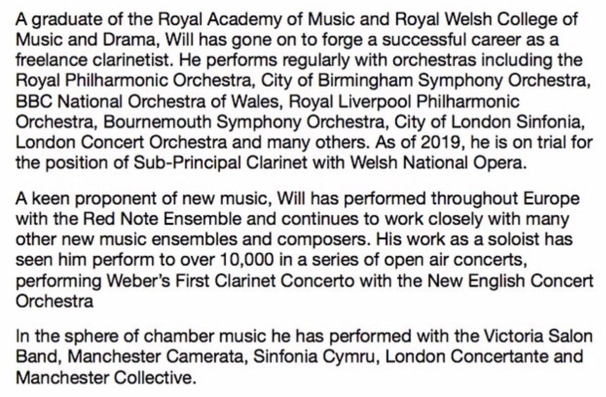 VicSalonBand's tweet photo. Finally, our Clarinetist and founder of VSB, Will White. 
Will has a varied career performing with different orchestras and ensembles across the UK and abroad. He also teaches the #clarinet and #saxophone 🎷 
Contact Will to arrange lessons via contact@williamwhiteclarinet.co.uk https://t.co/mqhPK4Jpf4