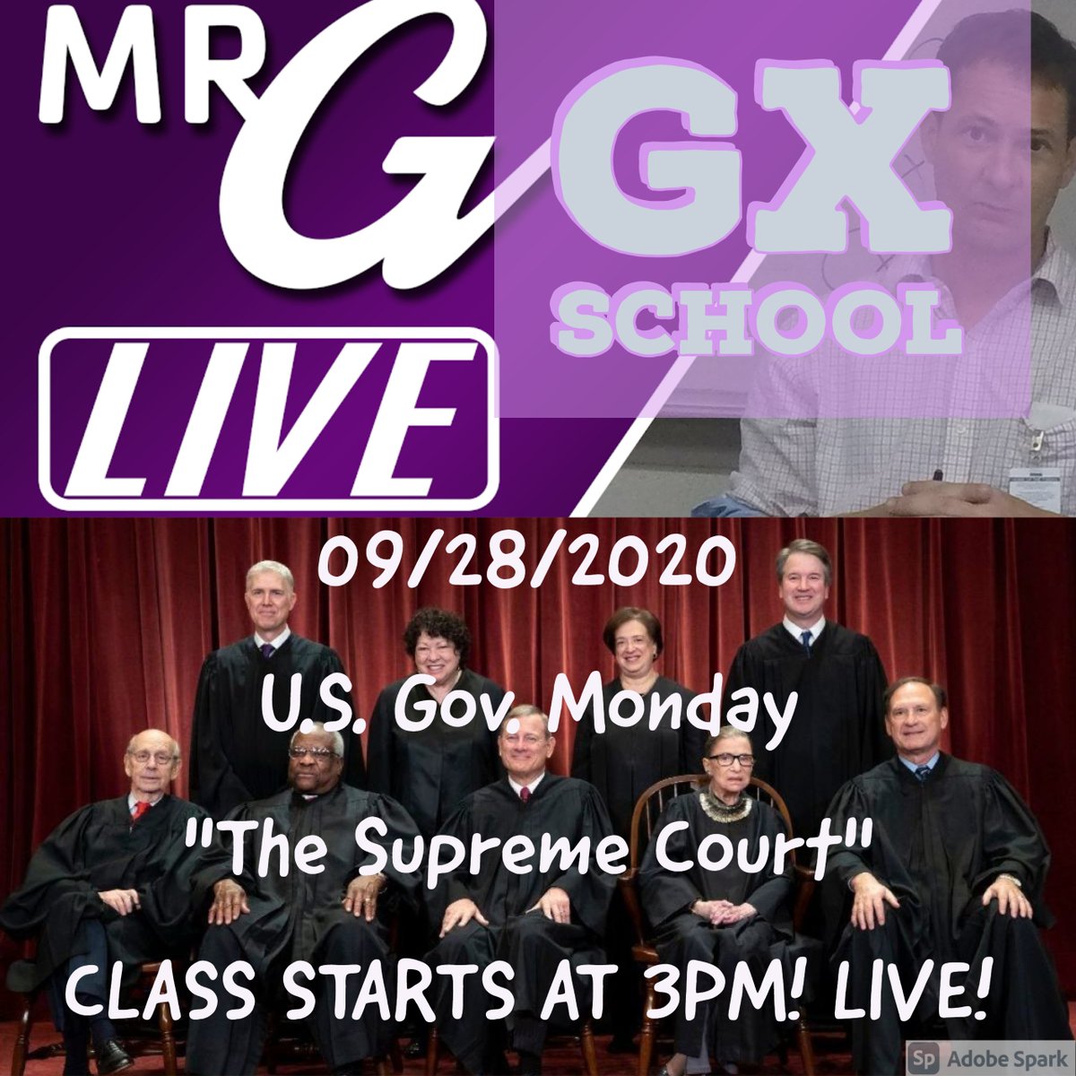 GregoryBrandt's tweet photo. Class starts LIVE at 3PM (Hawaii Standard Time) Monday is U.S. Government, and today we will learn about the United States Supreme Court! #SupremeCourt #TeachingStream https://t.co/2prhN7AQ1O https://t.co/SImK3037Qq