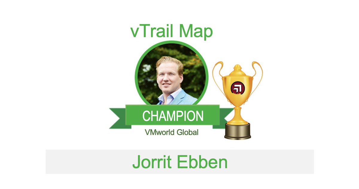 A BIG thank you to <a href="/JorritEbben/">Jorrit Ebben</a> for joining the ranks of the #vTrailMap Champions! They will be a part of the virtual #VMworld effort, helping people join the powerful #vCommunity, evangelizing the vTrail Map. Huge thanks to the sponsor <a href="/Veeam/">Veeam® Software</a> Click: veeam.com/vmware-vtrail-…