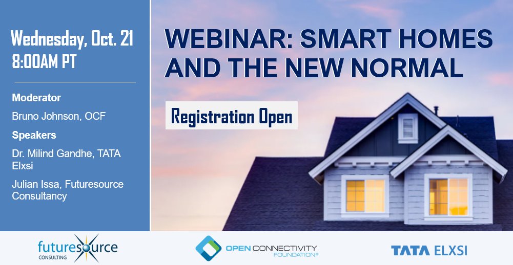 IoTivity's tweet image. How has #OCF member company @tataelxsi developed its #smarthome appliances leveraging the @OpenConnOrg #IoTivity #OpenSource framework? Register for the Oct. 21 “Smart Homes and the New Normal” webinar to find out: bit.ly/33VpaH7 #IoTdev #IoTdesign