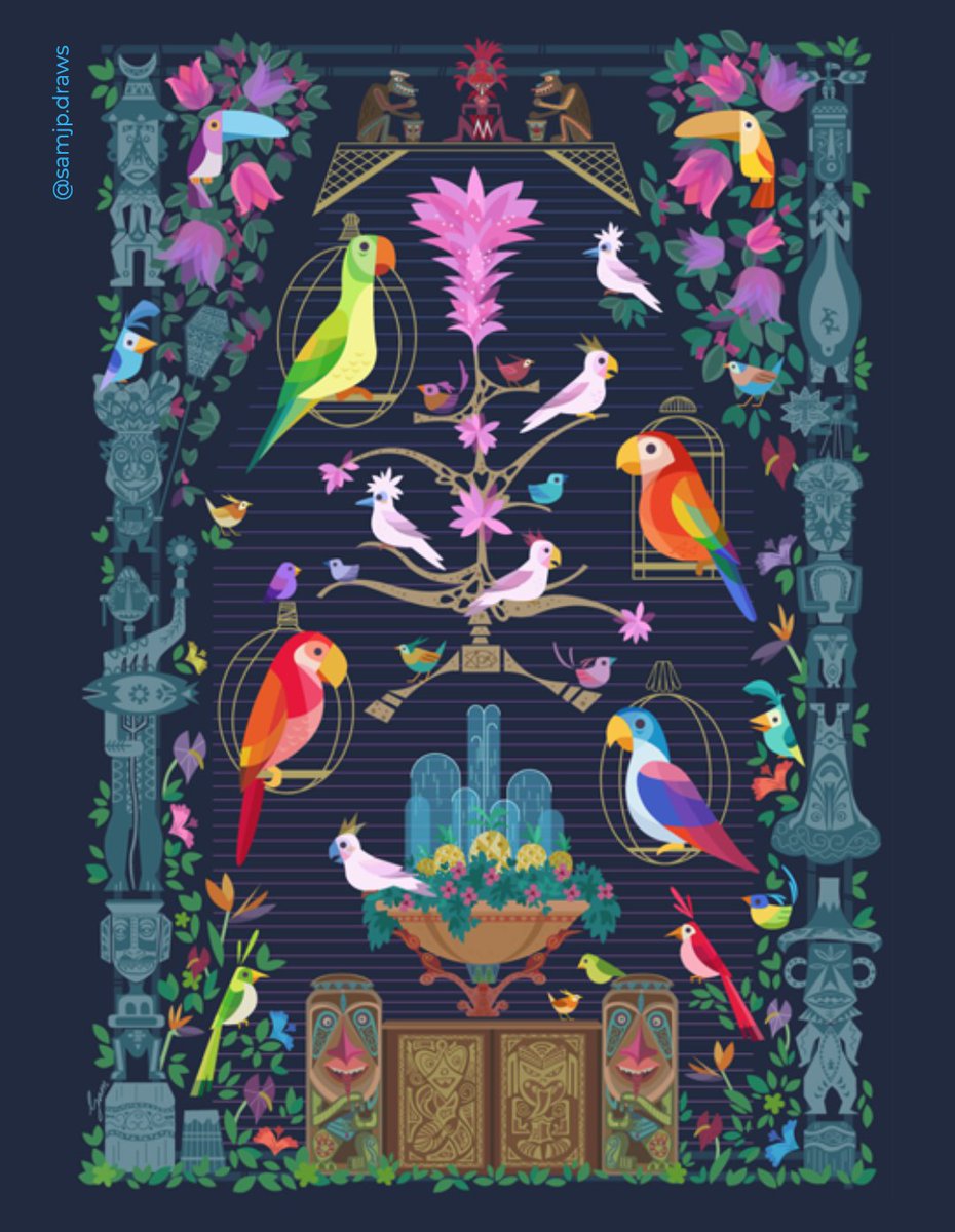 DirIllustration's tweet photo. Wonderful #illustration inspired by The Enchanted Tiki Room ride from #DisneyWorld!๐ฆ๐ฟโจBy the talented @samjp_draws
-
View more #magical work here: https://t.co/YOyASB9I98
-
#kidlitart #whimsical #midcentury #midcenturymodern #samillustration #retro #tiki #editorial https://t.co/yPYEZU8tXS