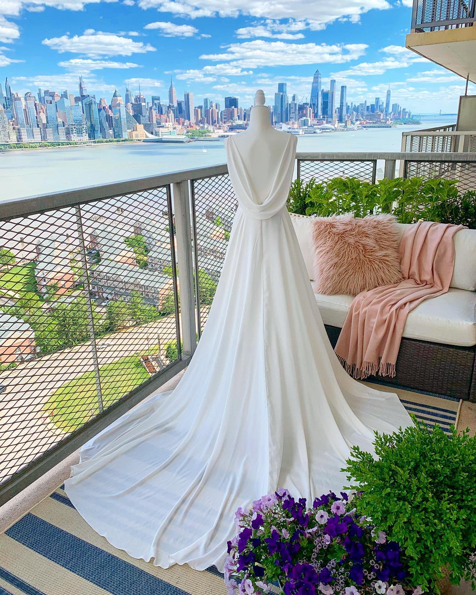 A custom made creation ready to be shipped to another Happy Real Jude Jowilson Bride   #couture #NYC #skyline #bride #bridal #weddingdress #weddings #view #views