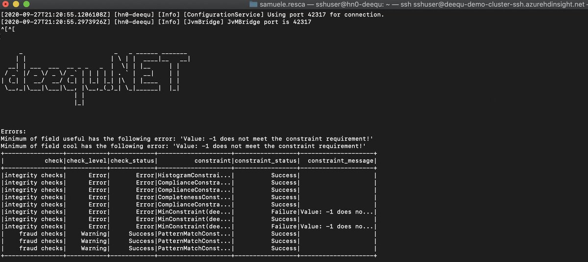 Yesterday I tried the #dotnet port of awslabs/deequ on a cluster for the first time github.com/samueleresca/d…
