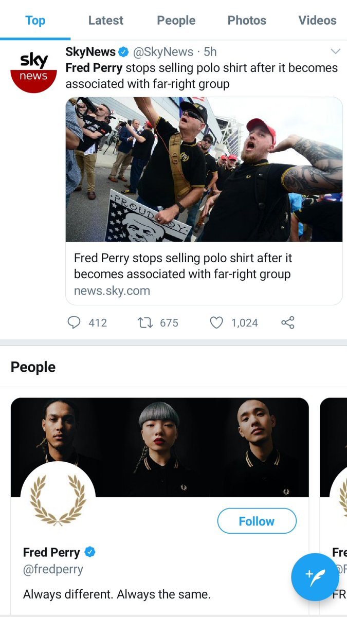 I guess that's three neo-fascist, far right models in <a href="/fredperry/">Fred Perry</a>'s official header pic then 👀🤦🏼‍♂️
#FREDPERRY #ProudBoys  #cognitivedissonance <a href="/skynews/">Sky News</a> #GetWokeGoBroke