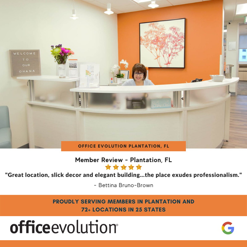 OE_WorkSpaces's tweet photo. Nationwide, Office Evolution offers flexible workspace that is close to home, with private offices and a great culture. Hear what our members are saying:

#OfficeEvolution #OEPlantation #nationwidenetwork #professional #OEDifference https://t.co/rE1Hyurk0w