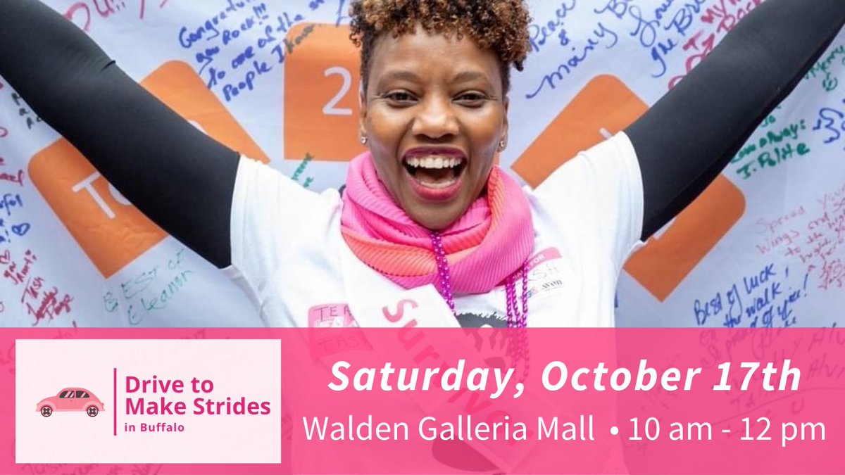 ACS_WNY's tweet photo. We’re not letting up the fight this October 👊🏼

Join us 🚙 at @waldengalleria on 10/17 &amp; help save lives against #breastcancer: https://t.co/eT1Y5kiFM7 

#MakingStrides716 #Buffalo #WNY https://t.co/PHbWbDwPhk