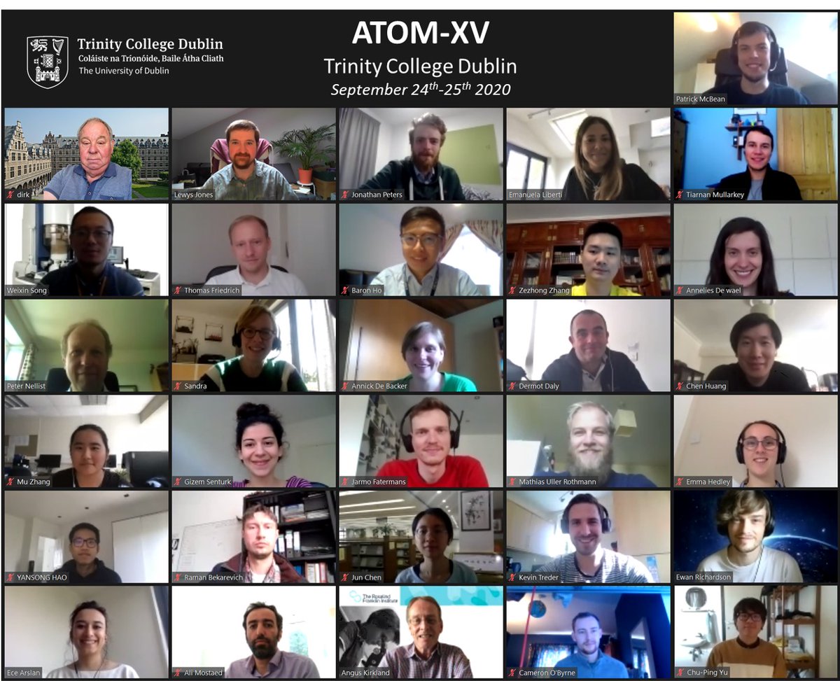 So happy to see (online) so many friends and colleagues at the 15th ATOM workshop hosted by <a href="/TCD_Ultramic/">TCD Ultramicroscopy</a>. With 20 talks, mostly students, the standard was amazing. We're already looking forward to the next in this now 10 year series!! 😀 <a href="/tcddublin/">Trinity College Dublin</a> <a href="/OxfordMaterials/">Oxford Materials</a> <a href="/UAntwerpen/">UAntwerpen</a>